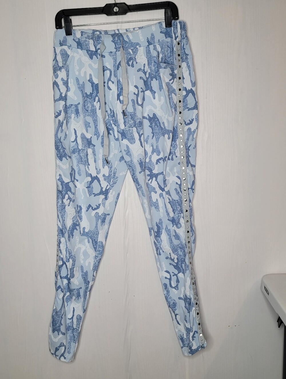 Venti6 Women's pants Size M White/Blue Camo Joggers Elastic Waist Drawstring - Picture 4 of 11